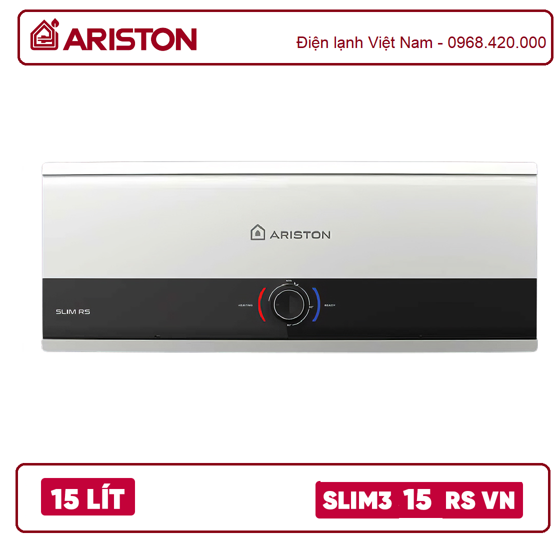 Bình nóng lạnh Ariston 15L ngang Slim3 15RS