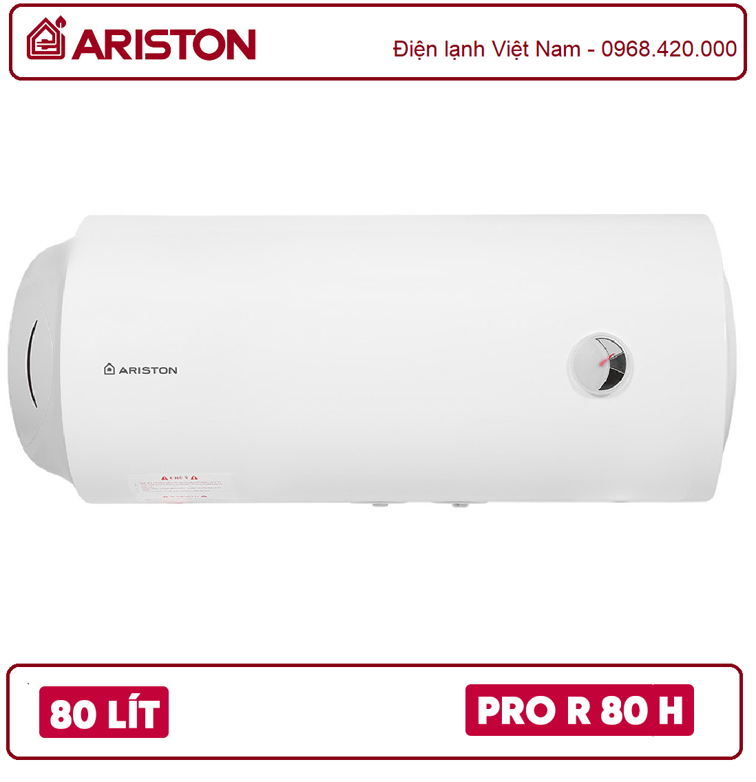 Bình nóng lạnh Ariston 80 L  ngang PRO R 80 H