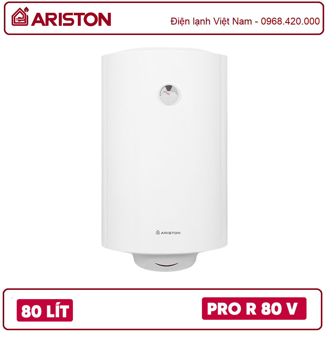 Bình nóng lạnh Ariston 80 L đứng PRO R 80 V