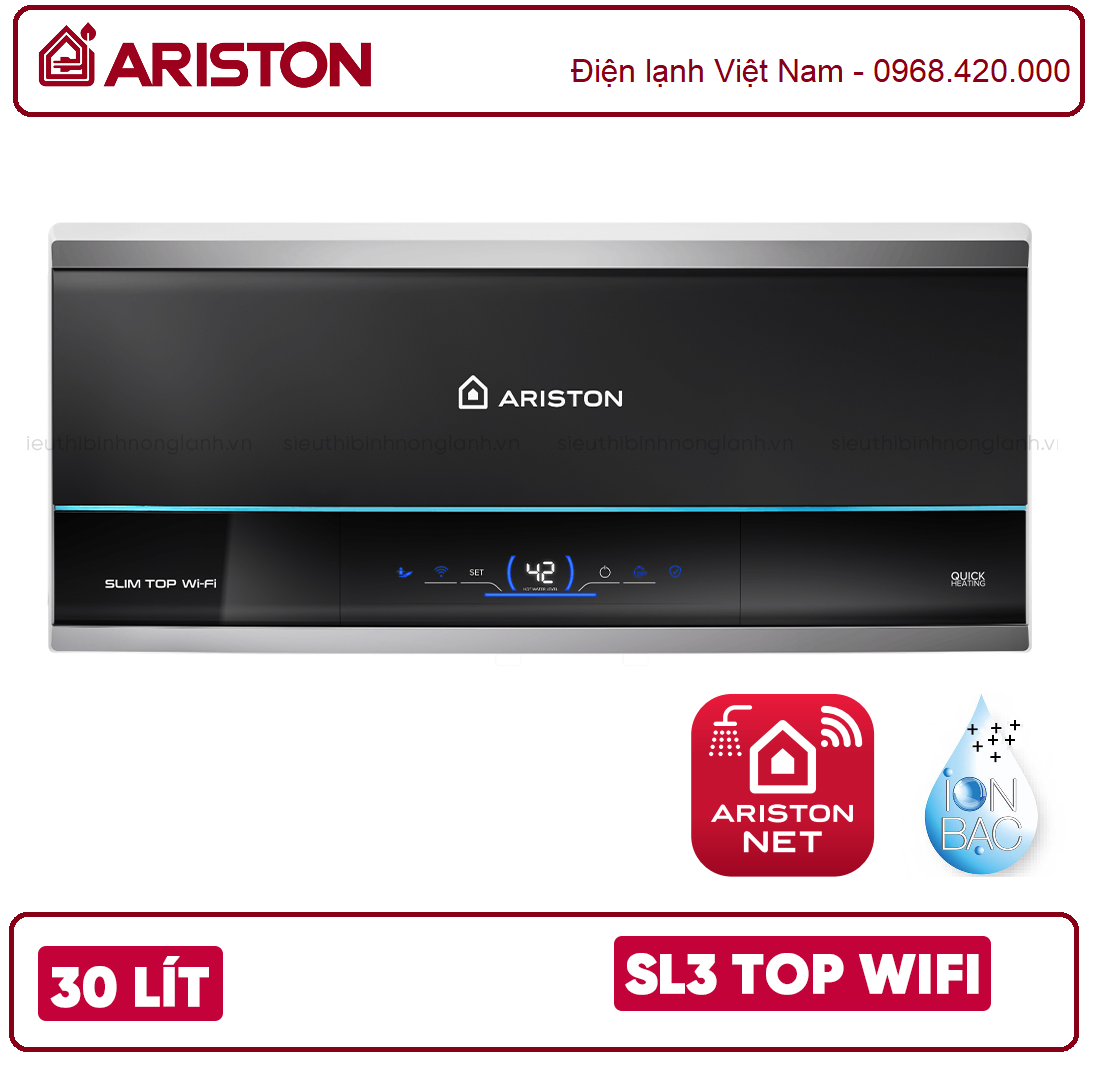 Bình nóng lạnh ARISTON 30 LÍT SLIM3 30 TOP WIFI VN