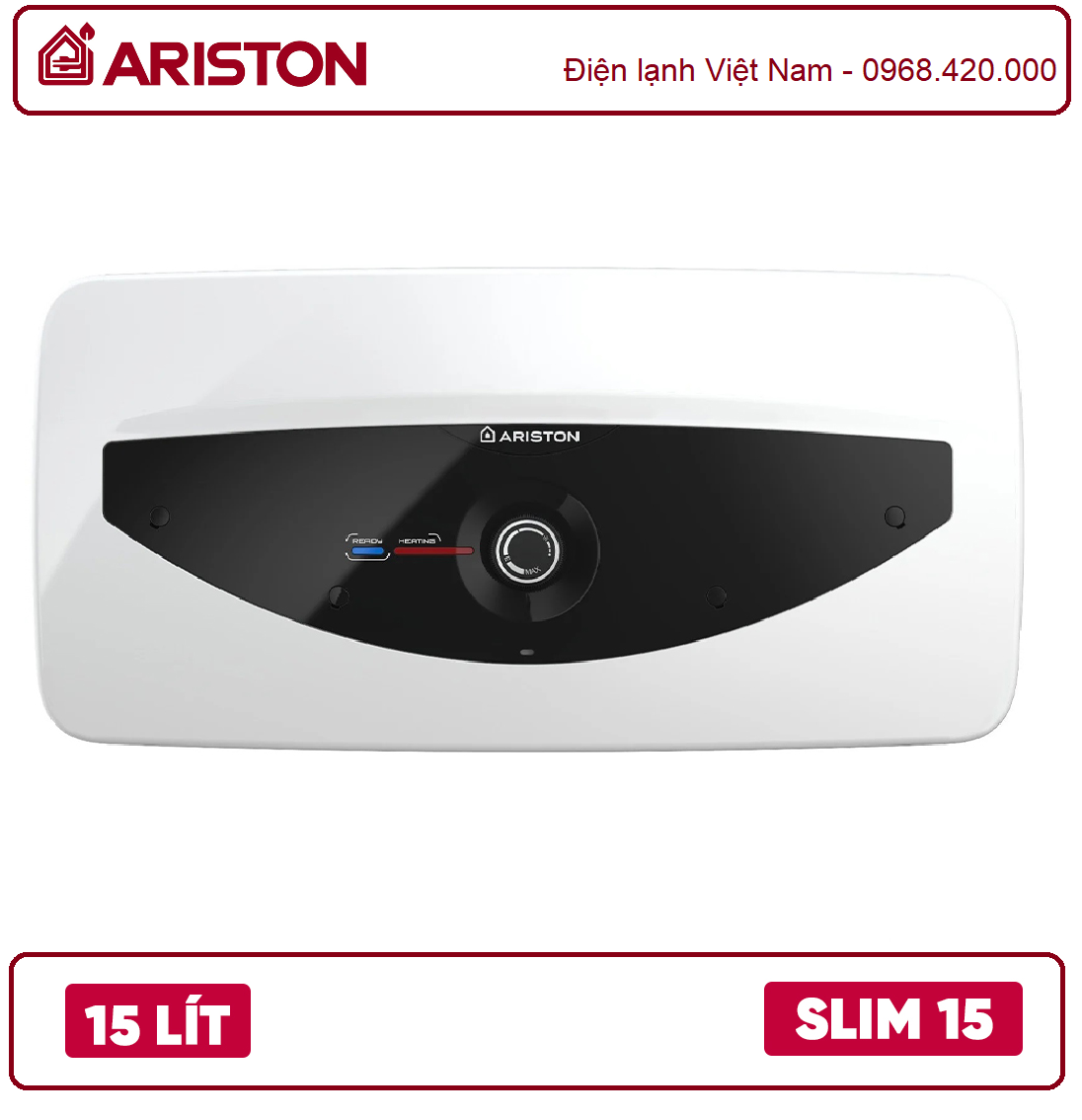 Bình nóng lạnh Ariston 15L  Slim 15