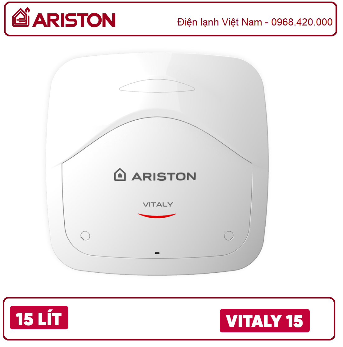 Bình nóng lạnh Ariston VITALY 15 lít (Bình vuông 15Lít)